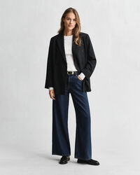 Pull col rond en maille de coton stretch à torsades