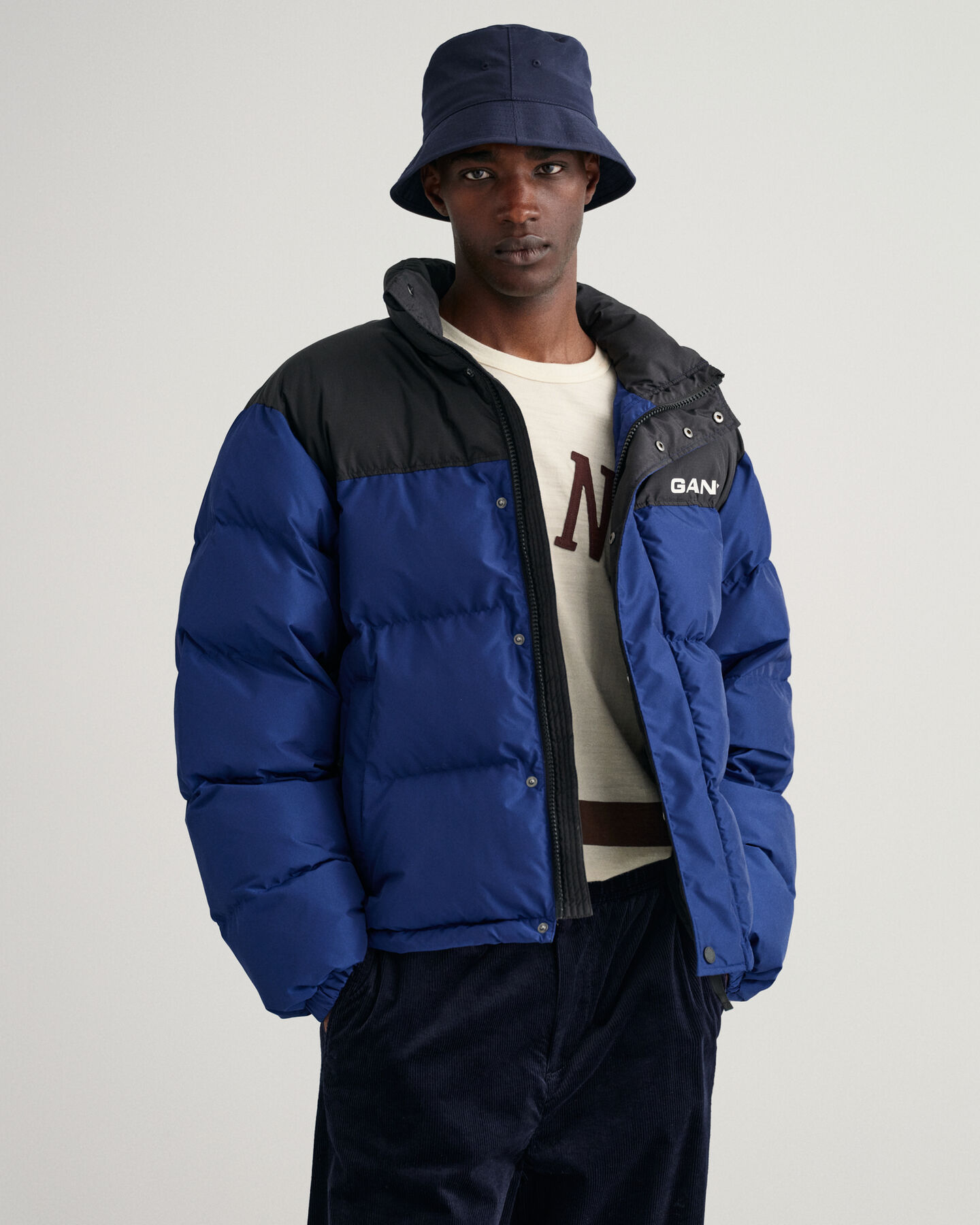 Gewatteerd jack met kleurblokken