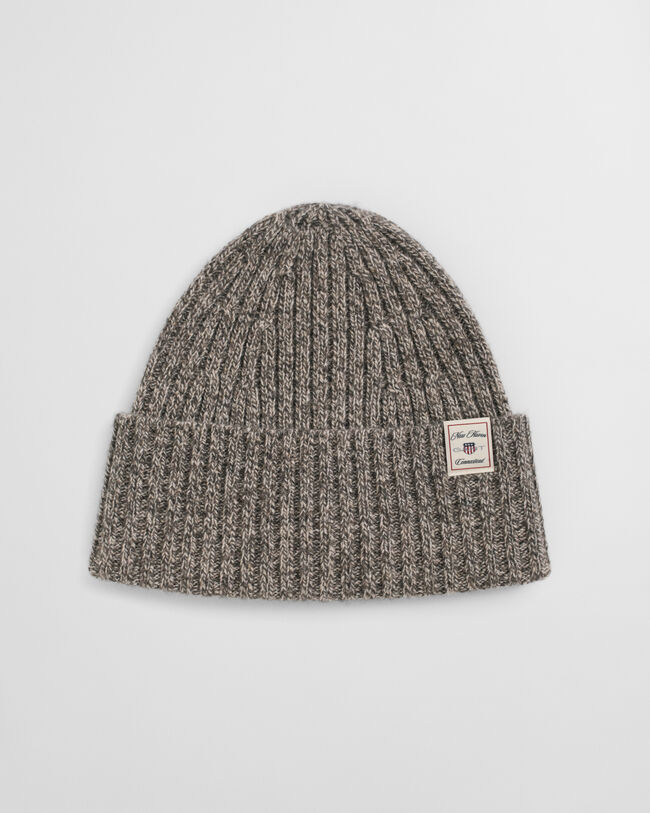 Beanie van mouliné wolmix