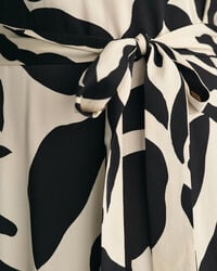 Palm Print jurk met korte mouwen