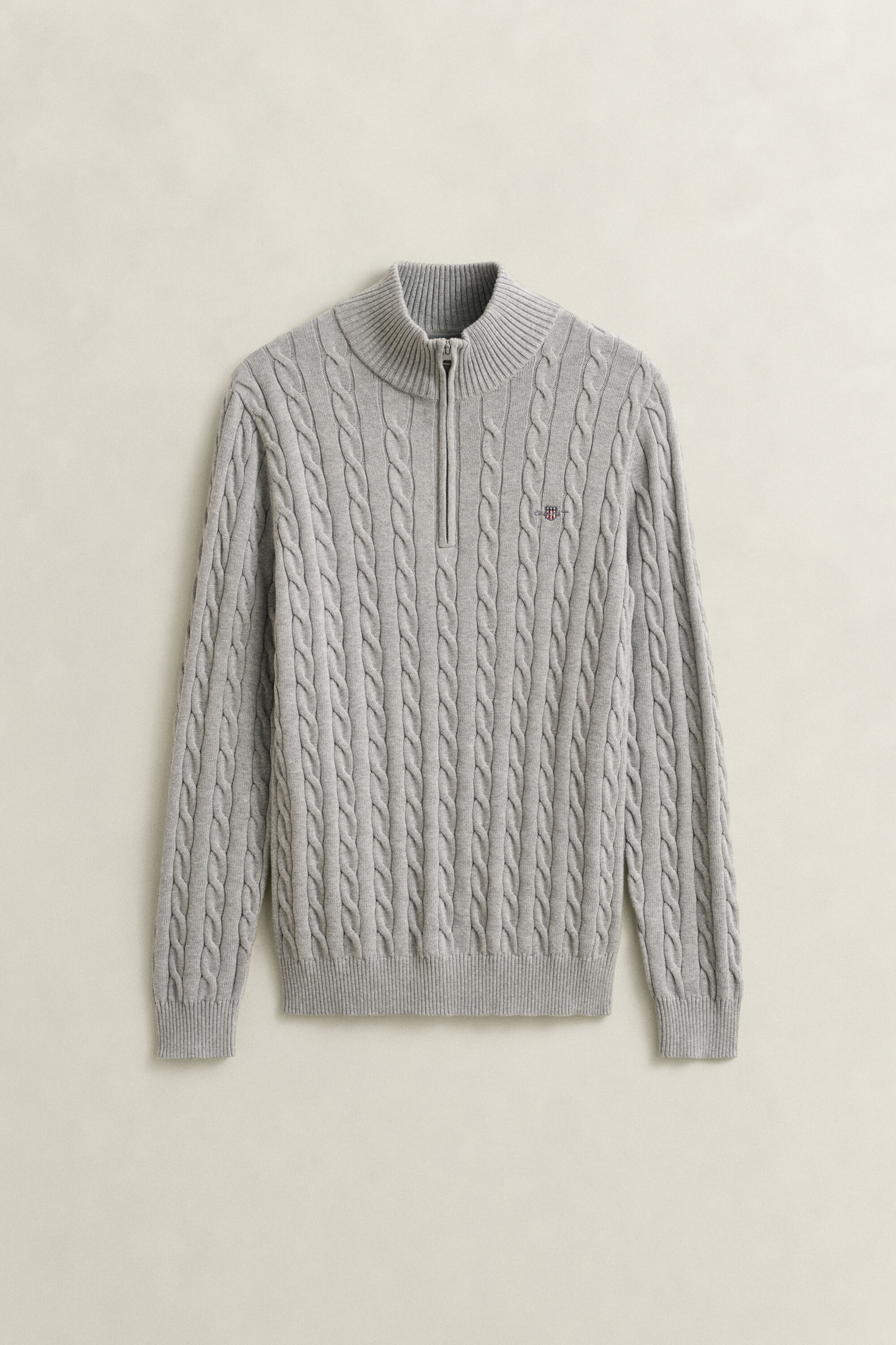 Pull à demi-zip en maille de coton torsadée