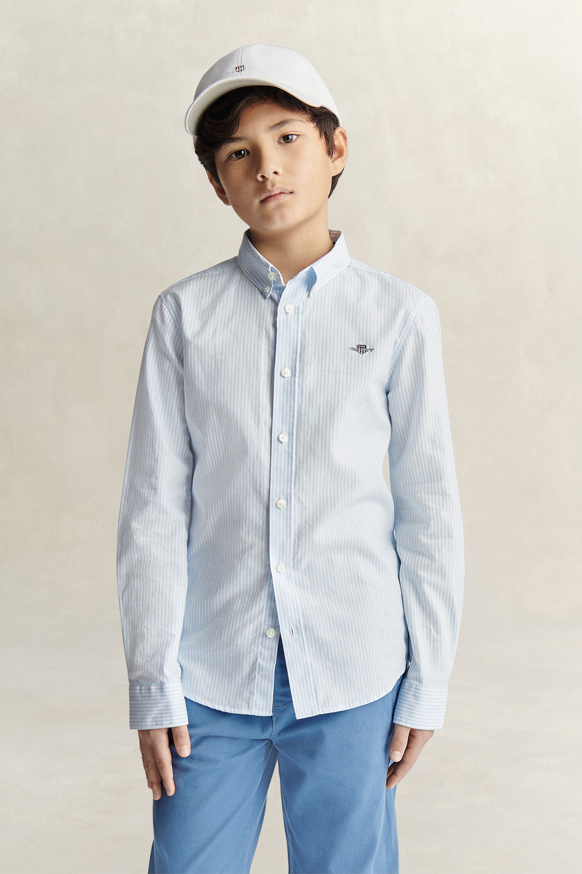Chemise en coton Oxford à rayures Teen Boys