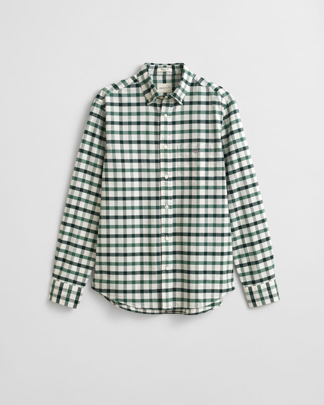 Chemise coupe regular en coton Oxford à carreaux
