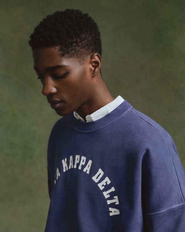 Graphic sweatshirt met ronde hals in collegestijl