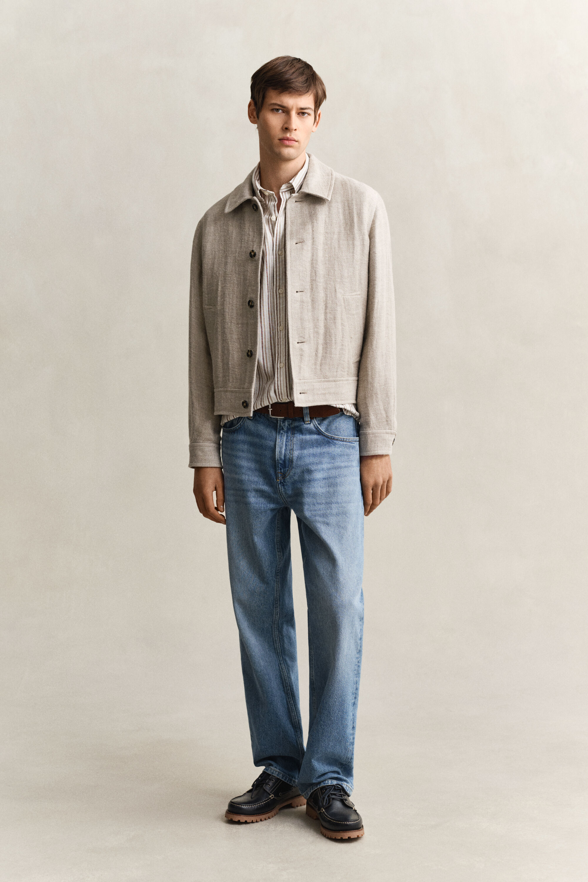 Gestreept overhemd van linnenmix