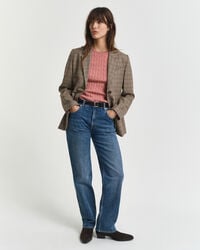 Pull en maille de coton stretch à torsades