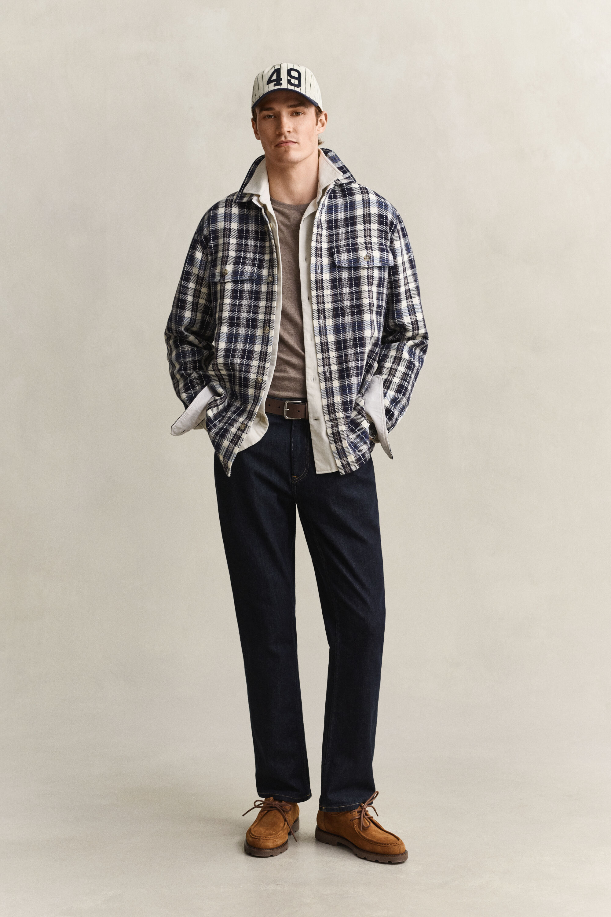 Geruit overshirt van keperkatoen