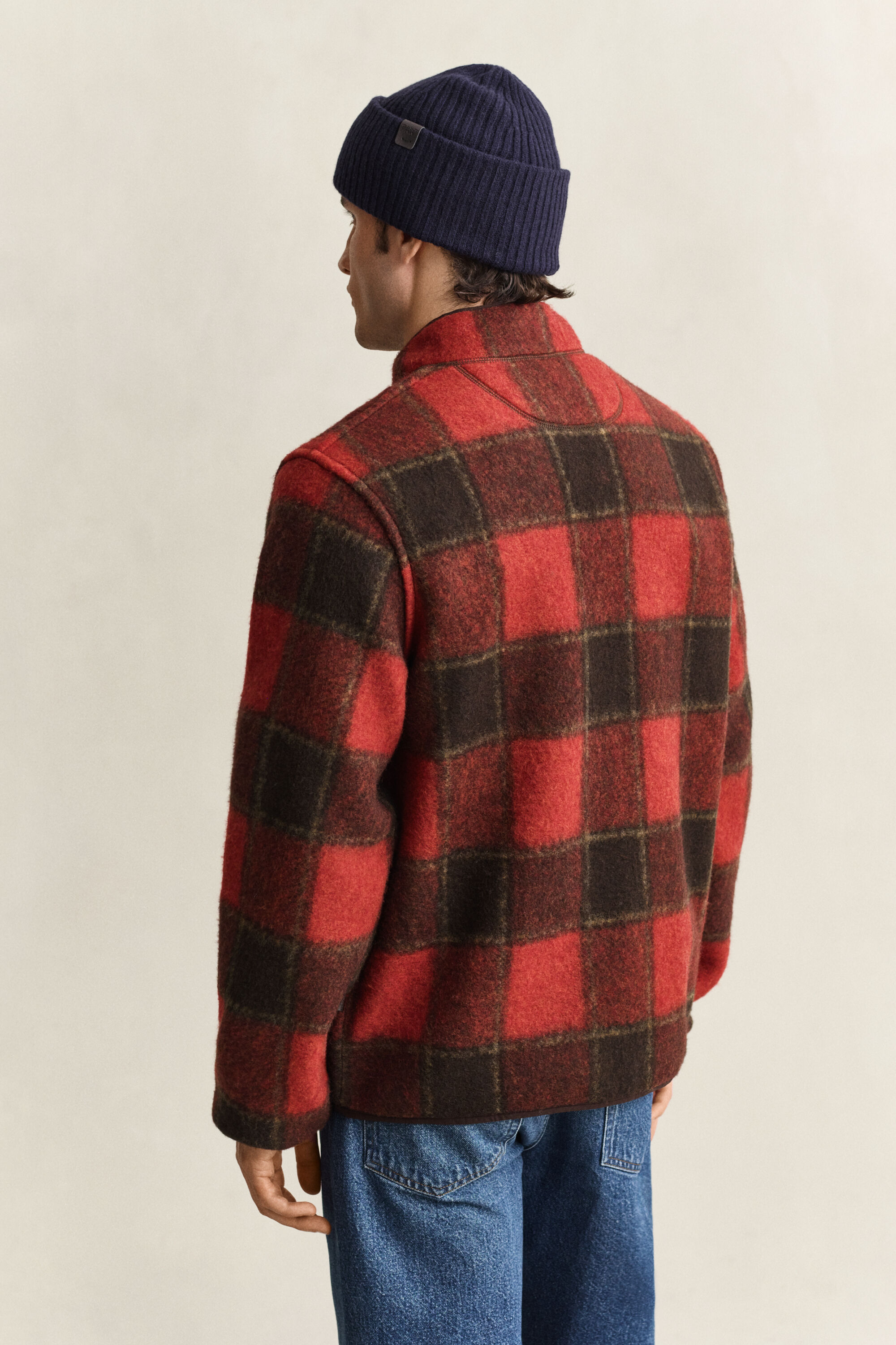 Geruit fleece jack