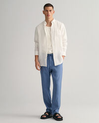 Pantalon relaxed fit en lin avec cordon de serrage