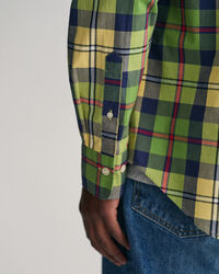 Regular Fit popeline hemd met groot ruitpatroon