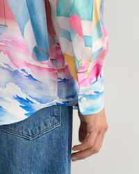 Oversized Sailing Print zijden hemd