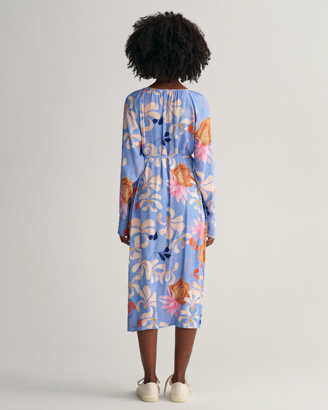 Jurk met bloemenprint en V-hals