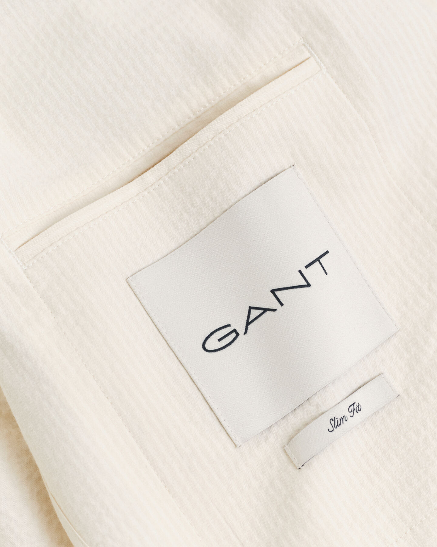 Slim Fit seersucker kostuumjasje