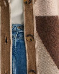 Cardigan en intarsia &agrave; imprim&eacute; Letters