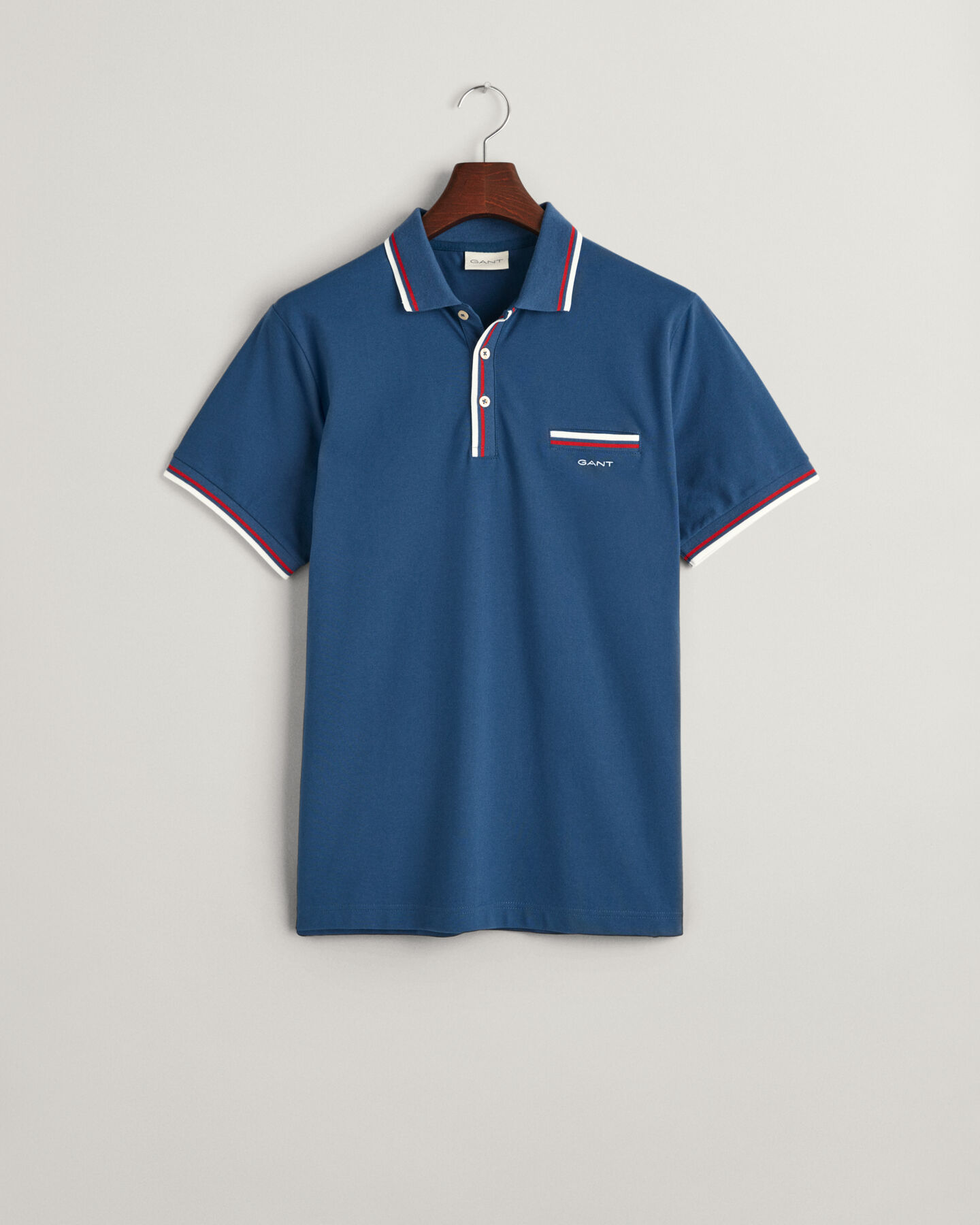 Piqu&eacute; poloshirt met tweekleurige rand