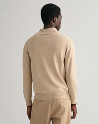 Classic sweater van katoen met korte rits