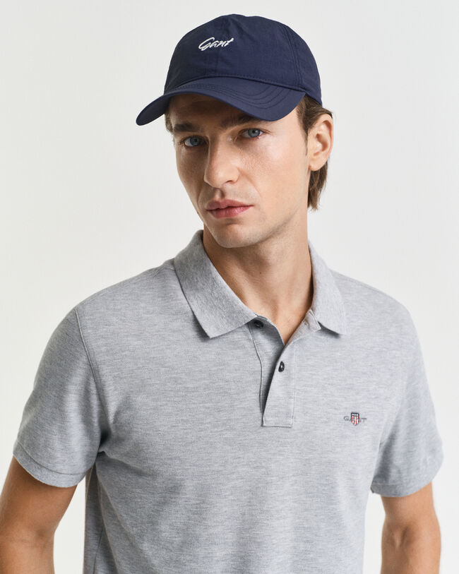 Slim Fit Shield piqué poloshirt
