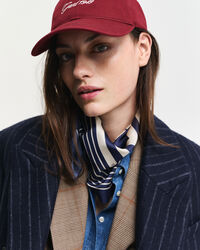 Monogram zijden sjaal met contrasterende randen