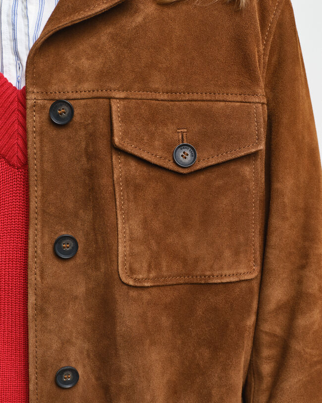 Veste blazer relaxed fit en daim