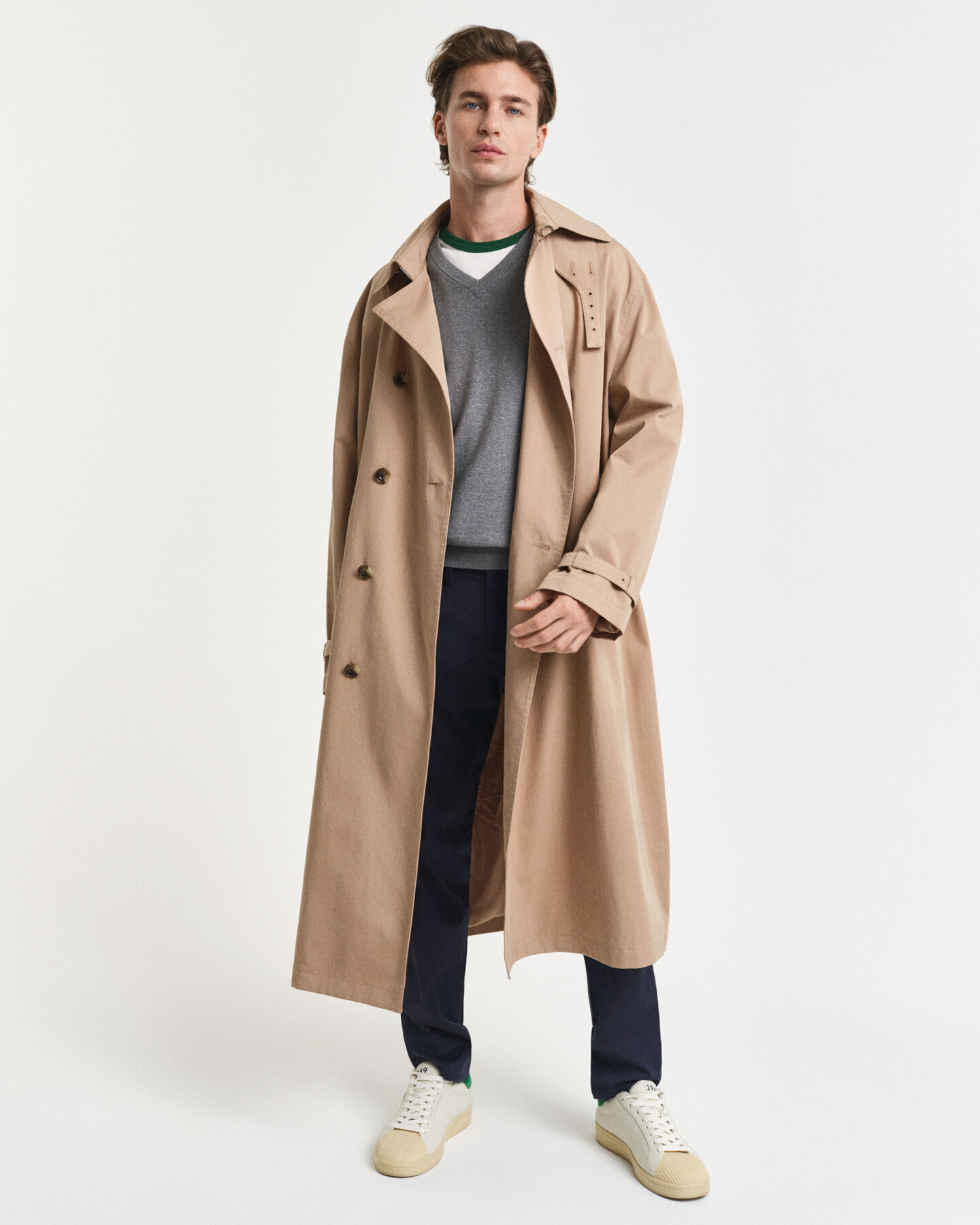 Pull col V en coton classique