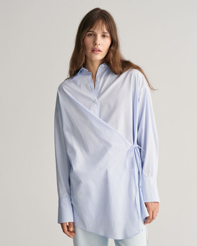 Chemise ultra-ample &agrave; fermeture crois&eacute;e