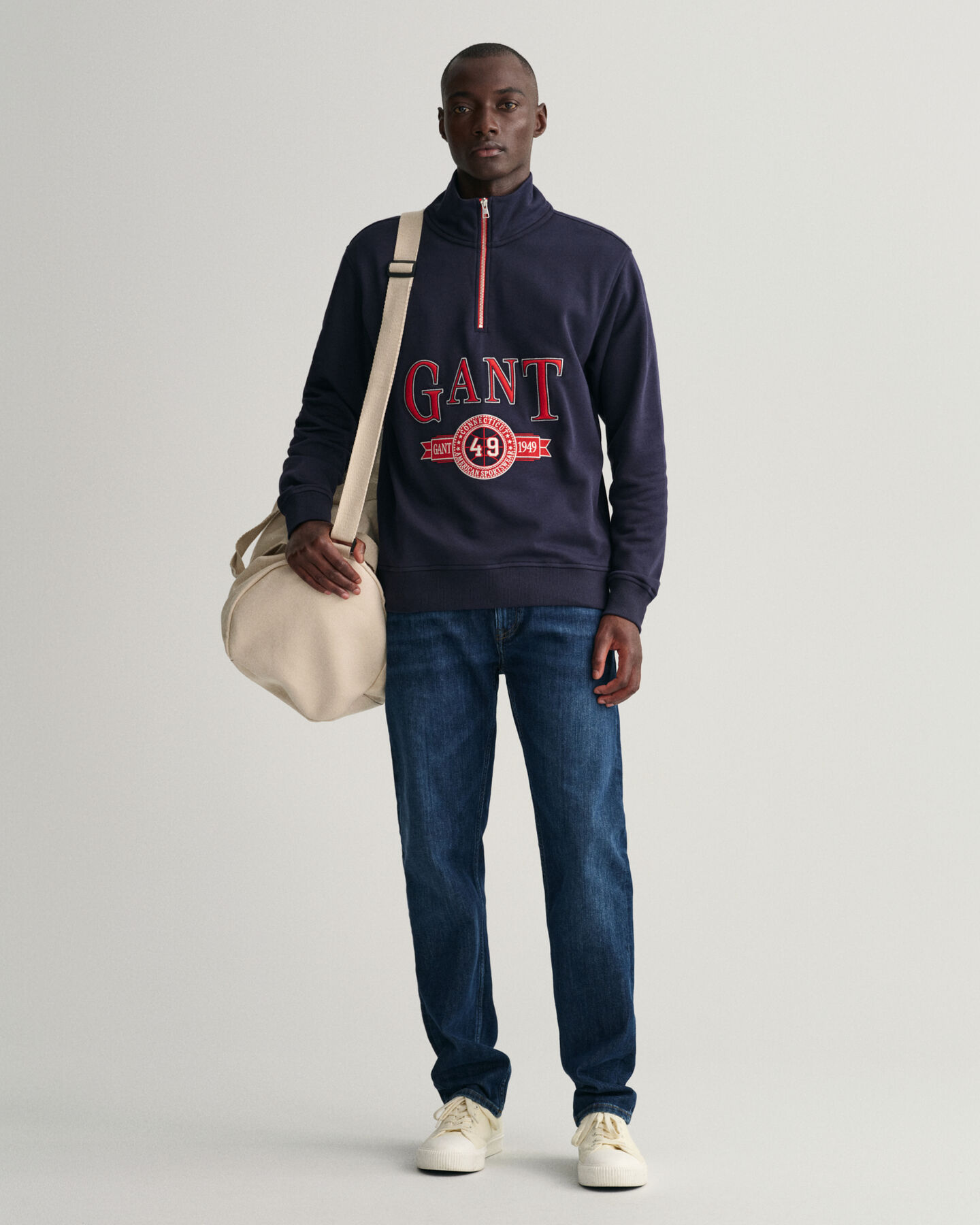 Sweat-shirt à demi-zip Retro Crest