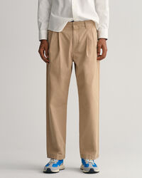 Pantalon chino relaxed fit plissé