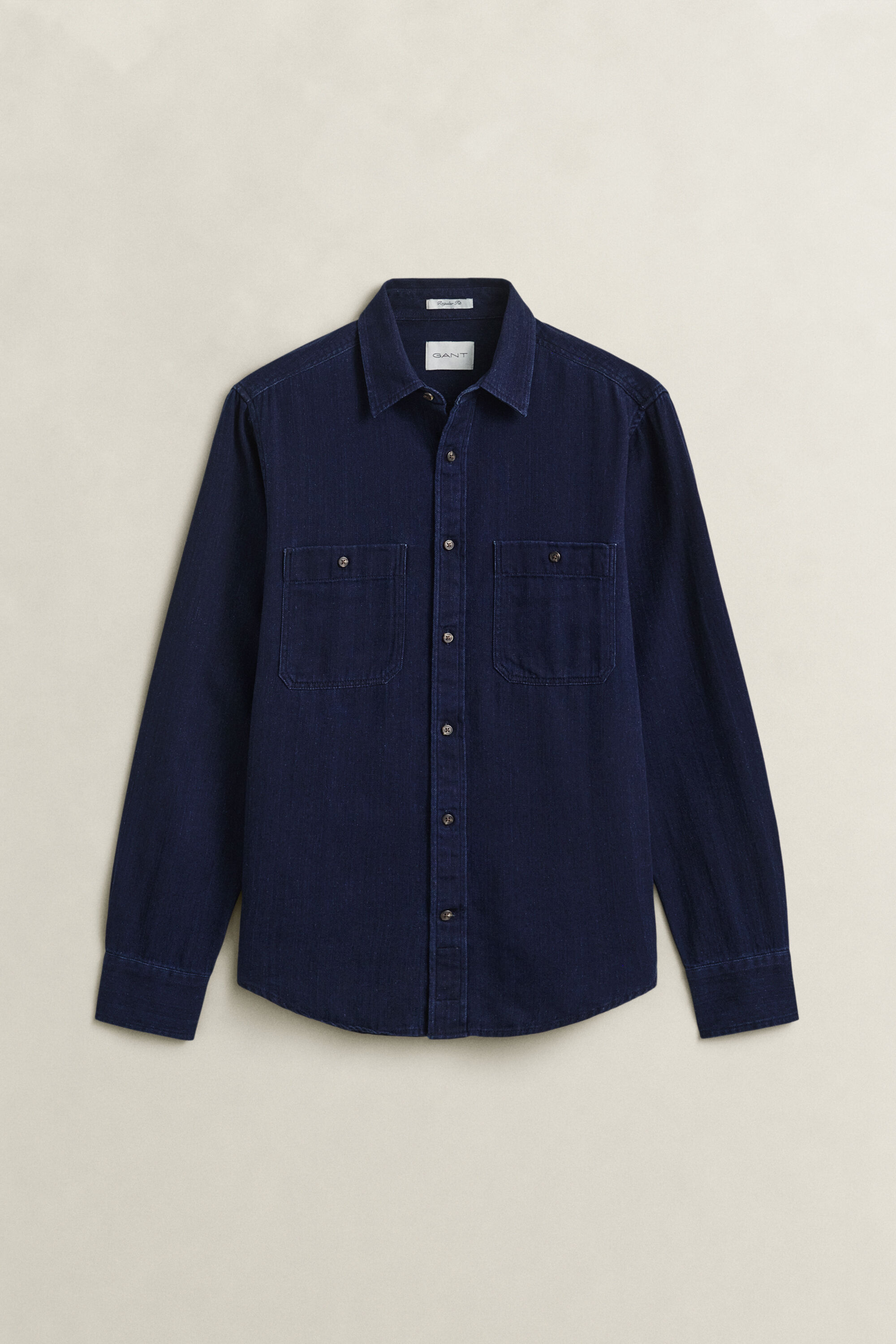 Chemise à chevrons indigo