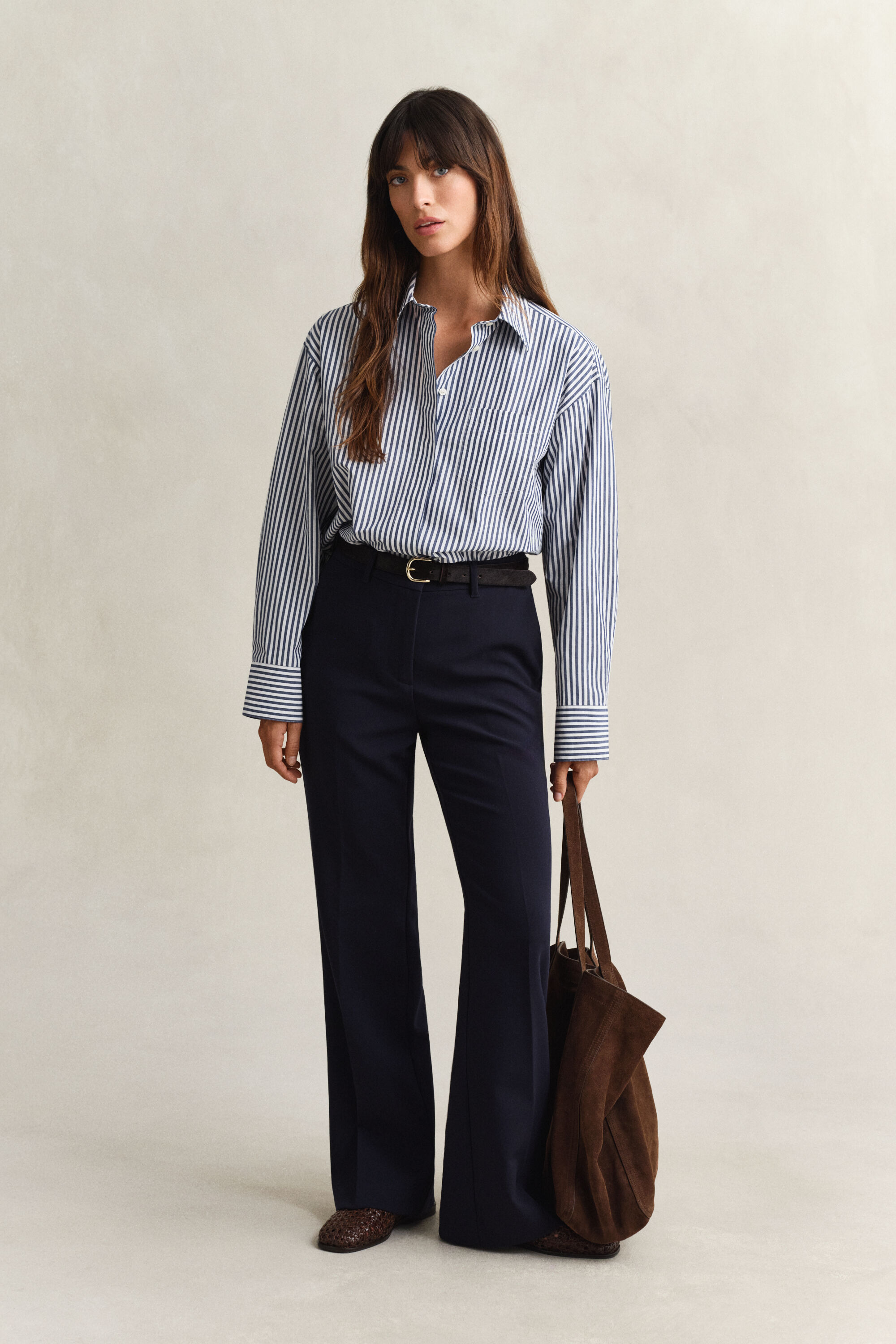 Poplin overhemd met strepen