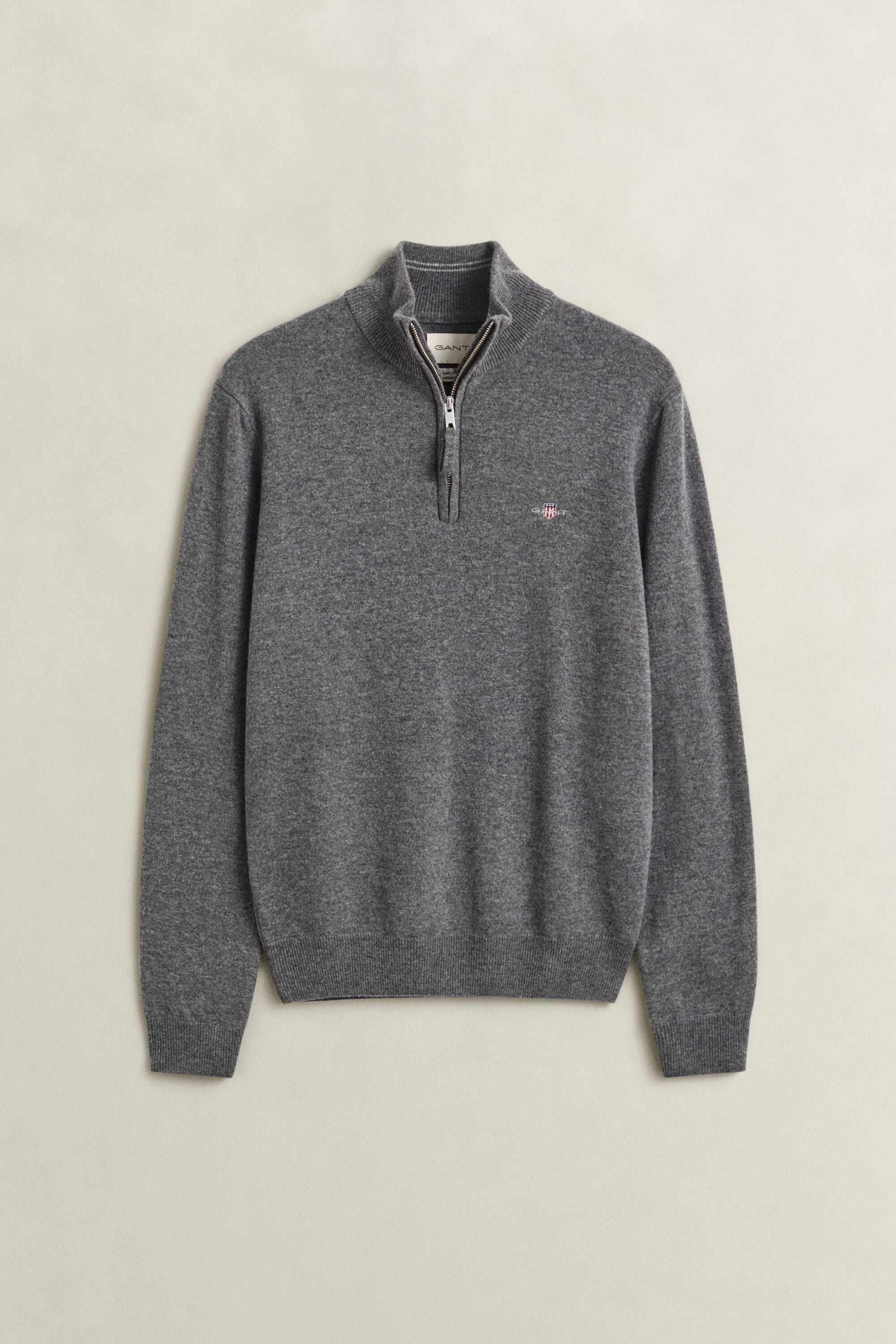 Pull à demi-zip en laine d’agneau