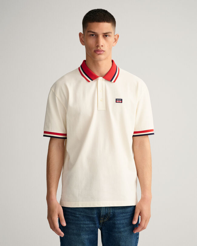 Retro Flag piqu&eacute; poloshirt