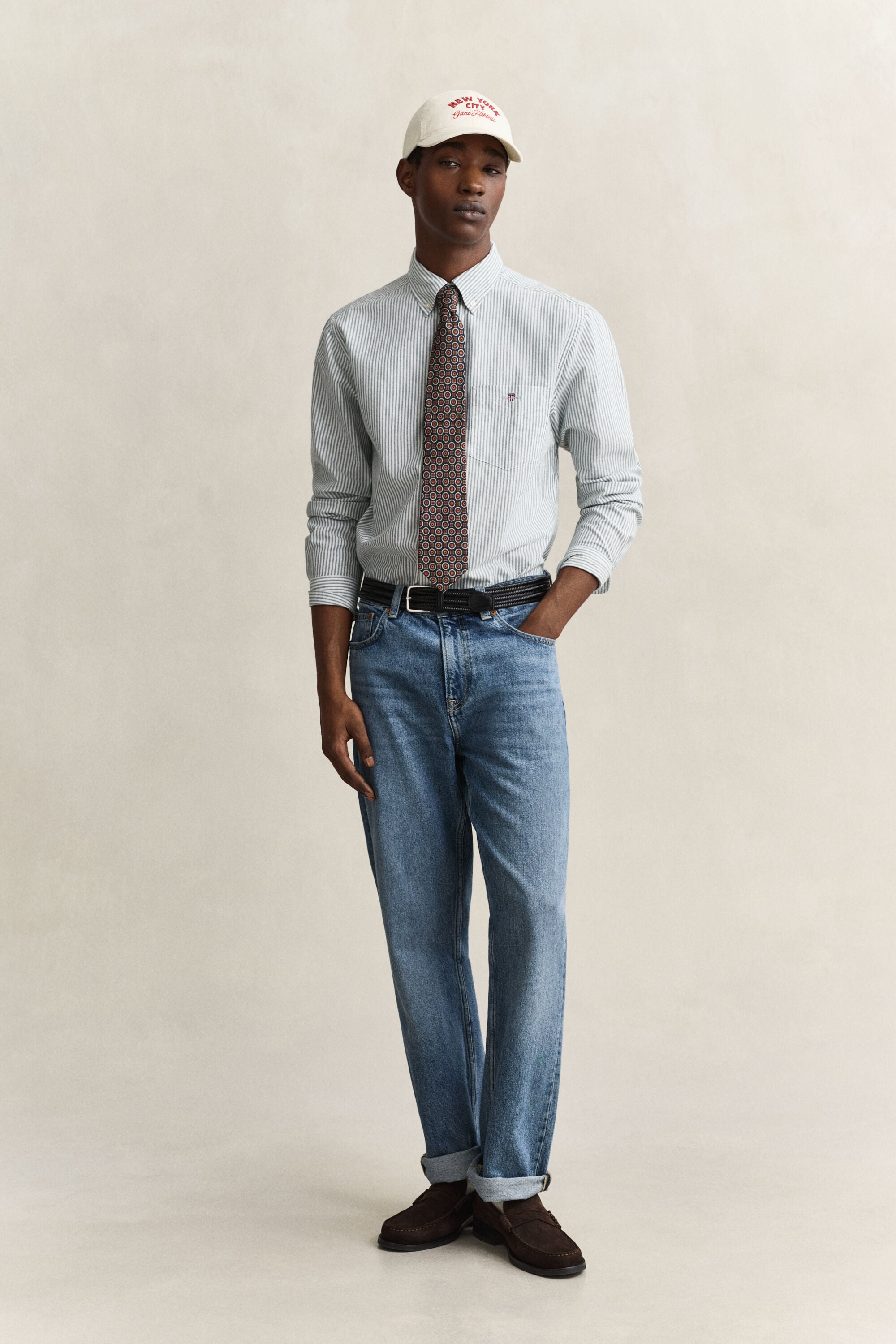 Classic Regular gestreept Oxford-hemd