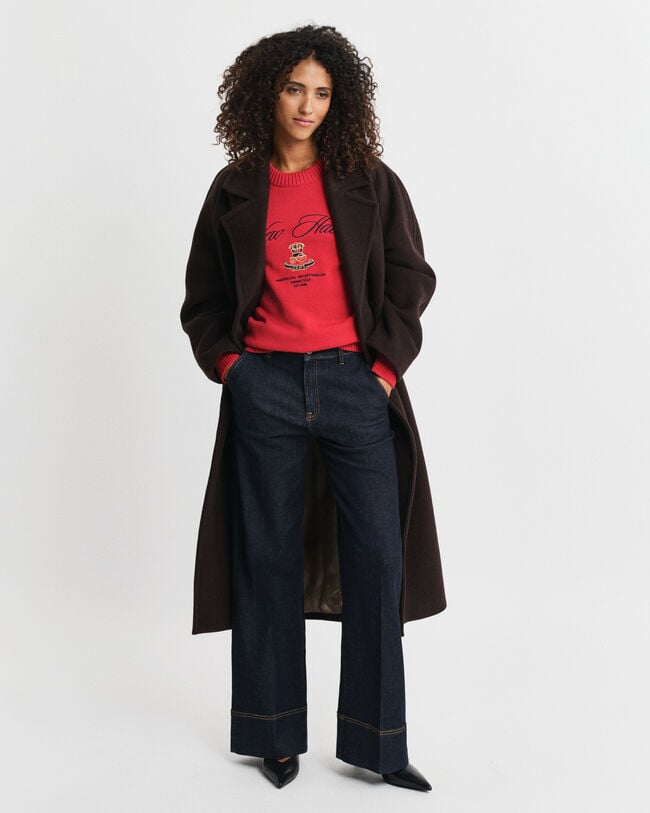 Trui met ronde hals en print