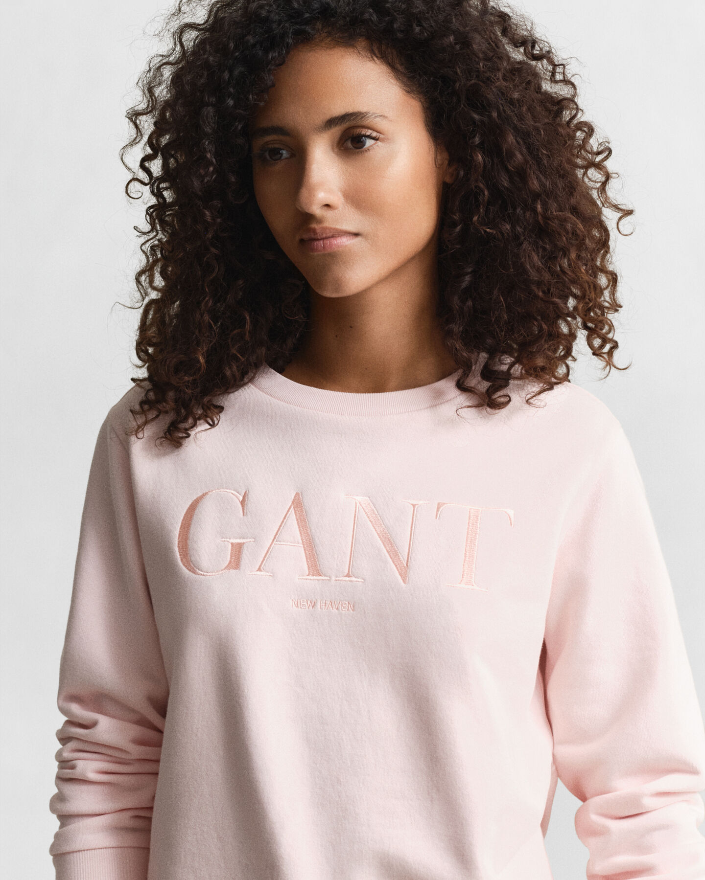 Ton sur ton grafisch sweatshirt met ronde hals