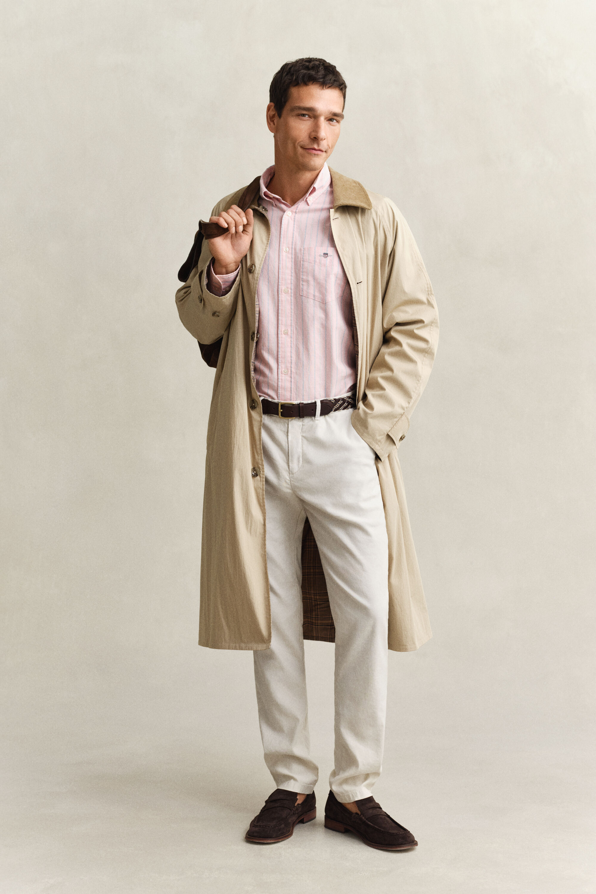 Chemise en coton Oxford classique à rayures