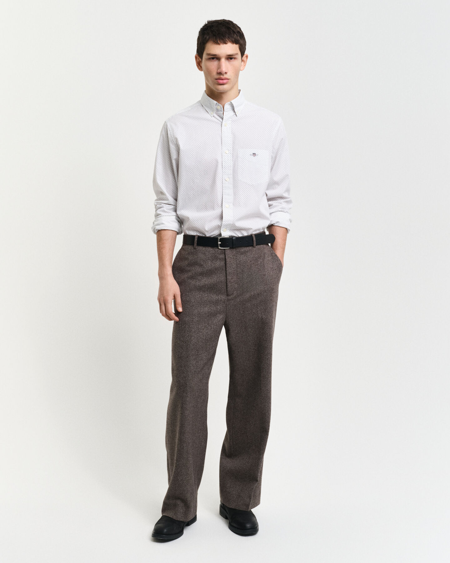 Regular Fit hemd met microprint