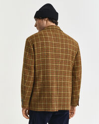 Veste blazer coupe décontractée en tweed à carreaux
