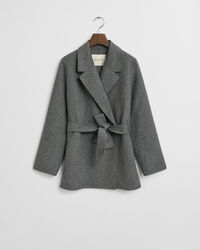 Met de hand gestikte jasje met ceintuur