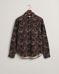 Regular Fit corduroy hemd met paisleyprint