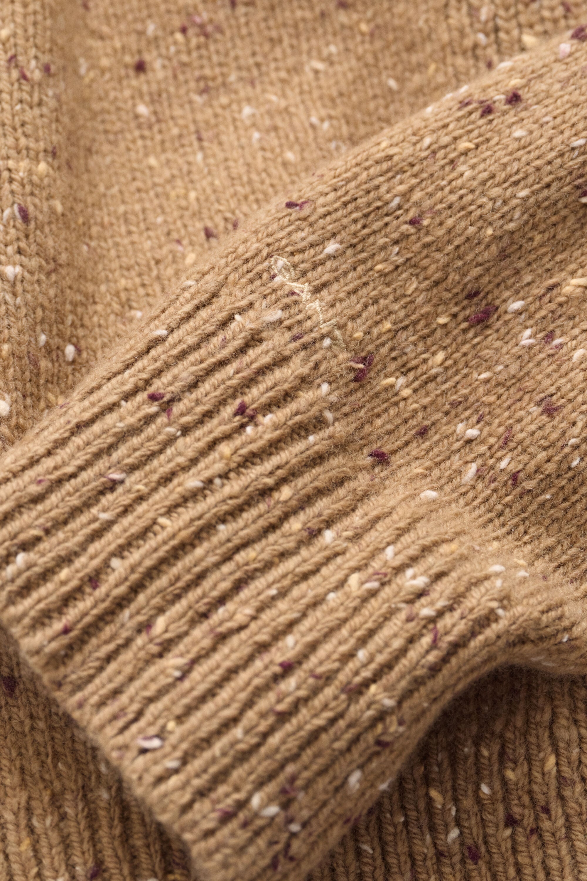 Cardigan en laine mouchetée mélangée