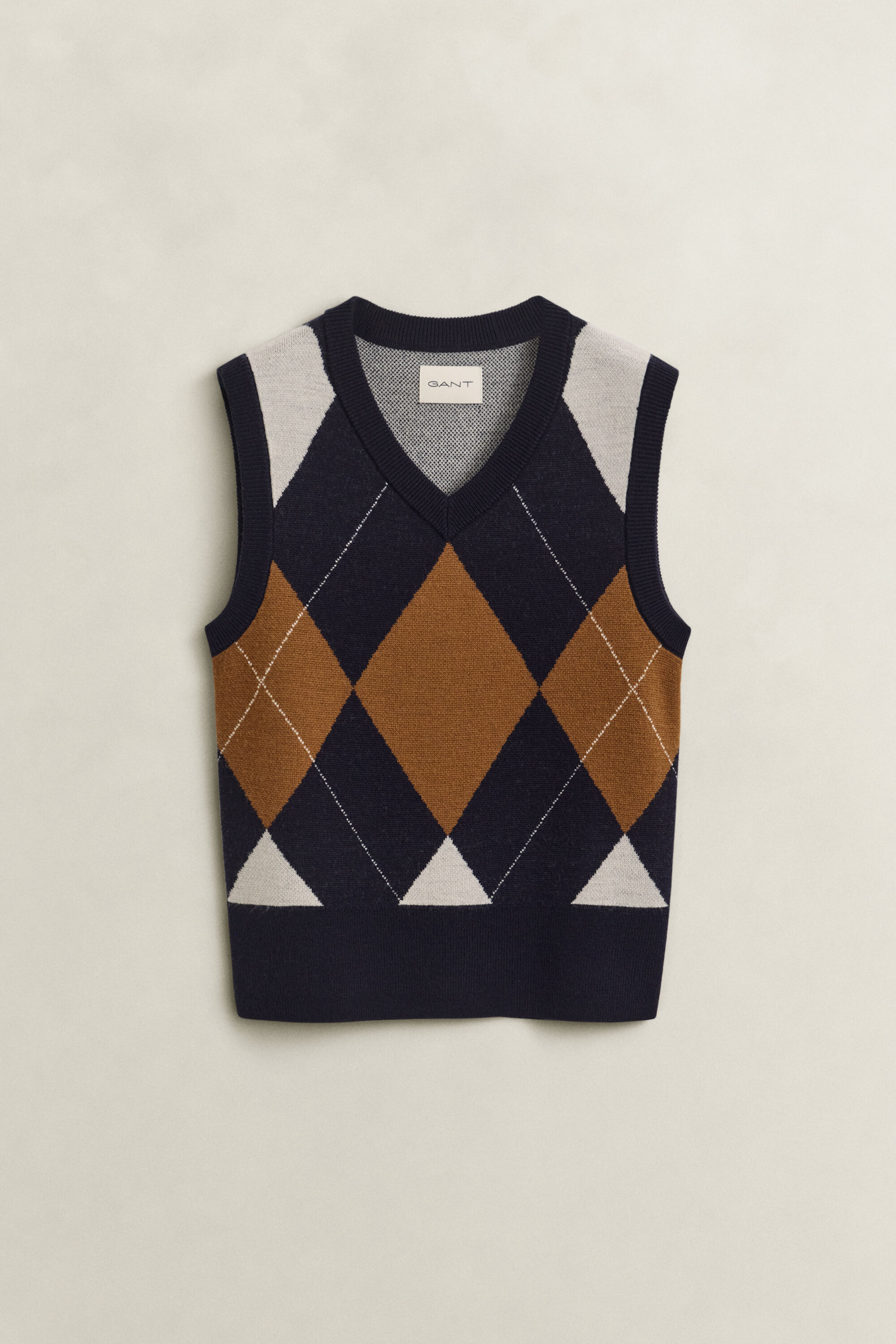 Gebreide wollen spencer met Argyle-patroon