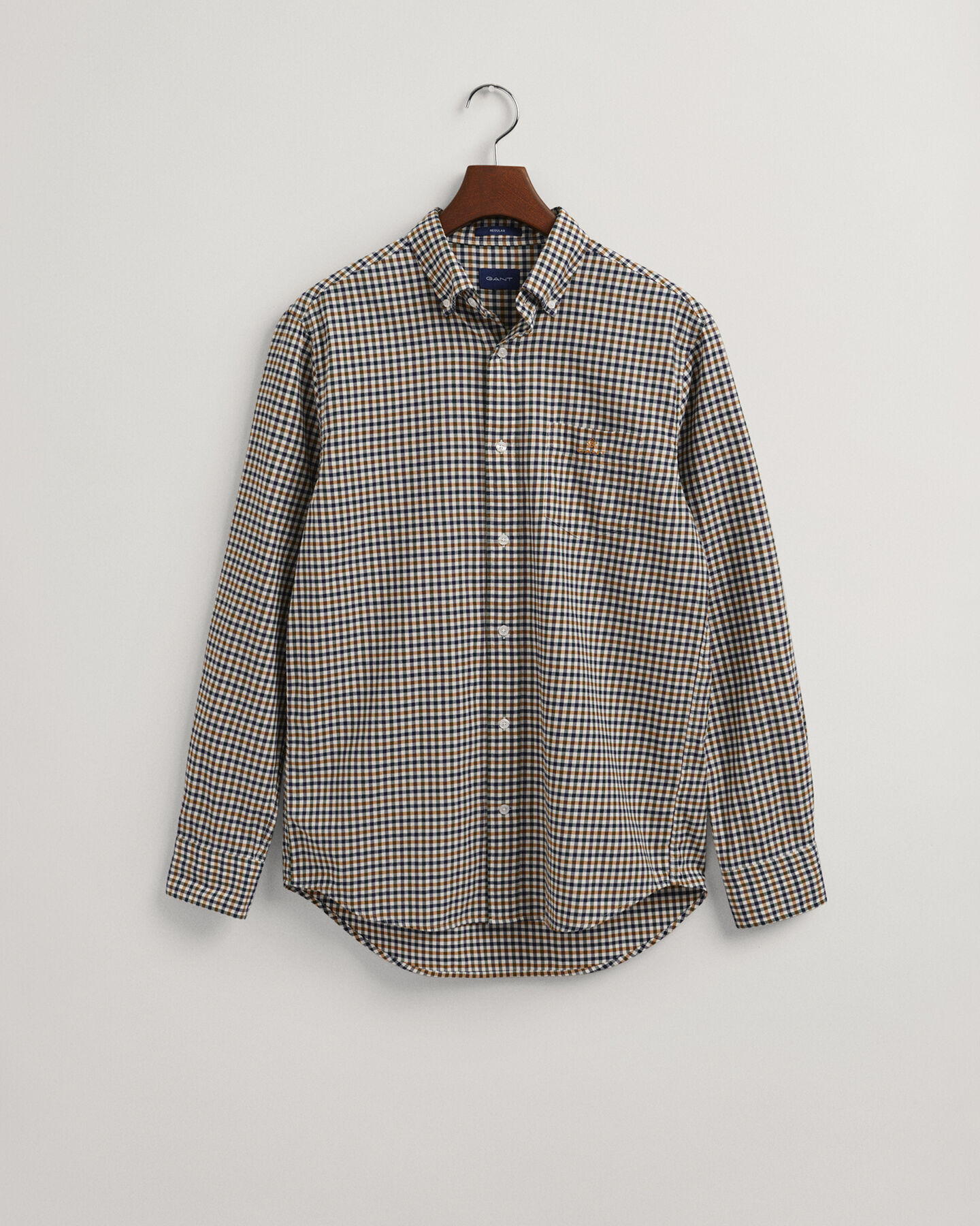 Regular Fit hemd van keperstof met Gingham-ruitje