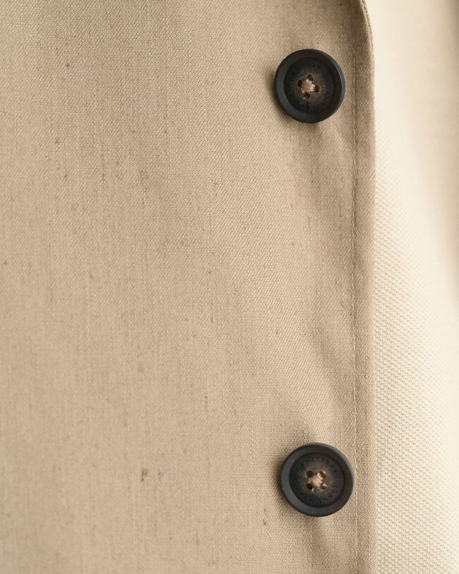 Slim Fit kostuumblazer van katoen en linnen