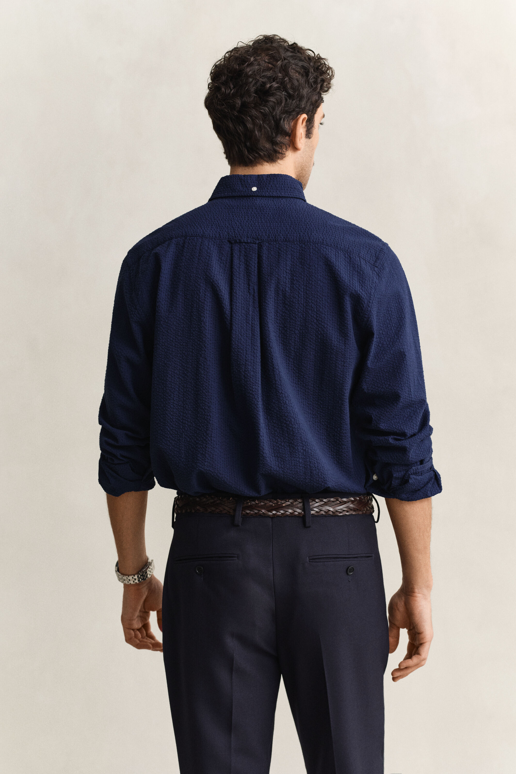 Regular Fit Seersucker overhemd