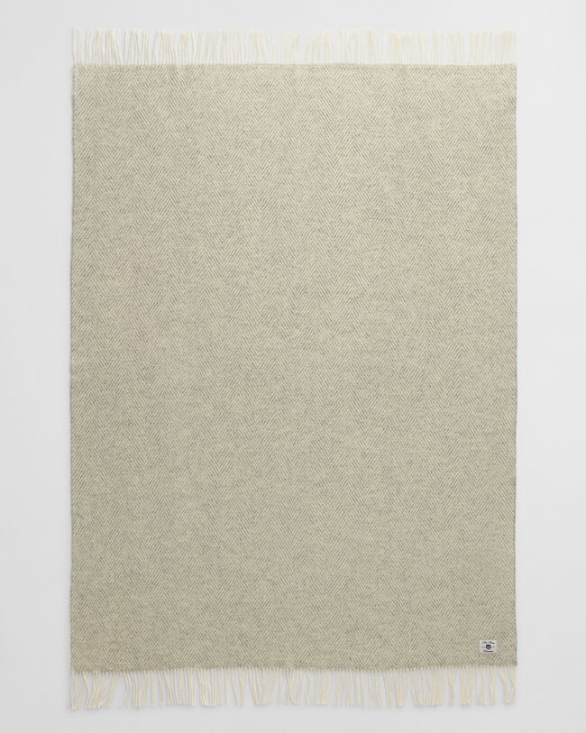 Jeté de lit en laine à chevrons