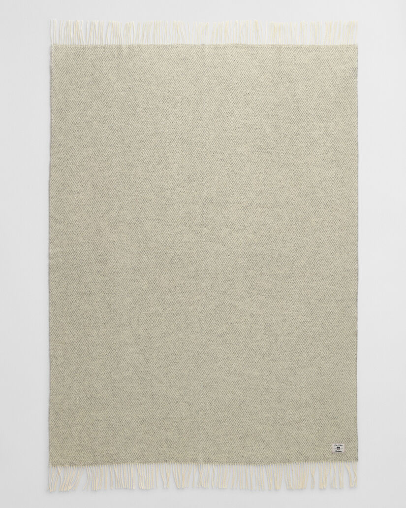 Jeté de lit en laine à chevrons