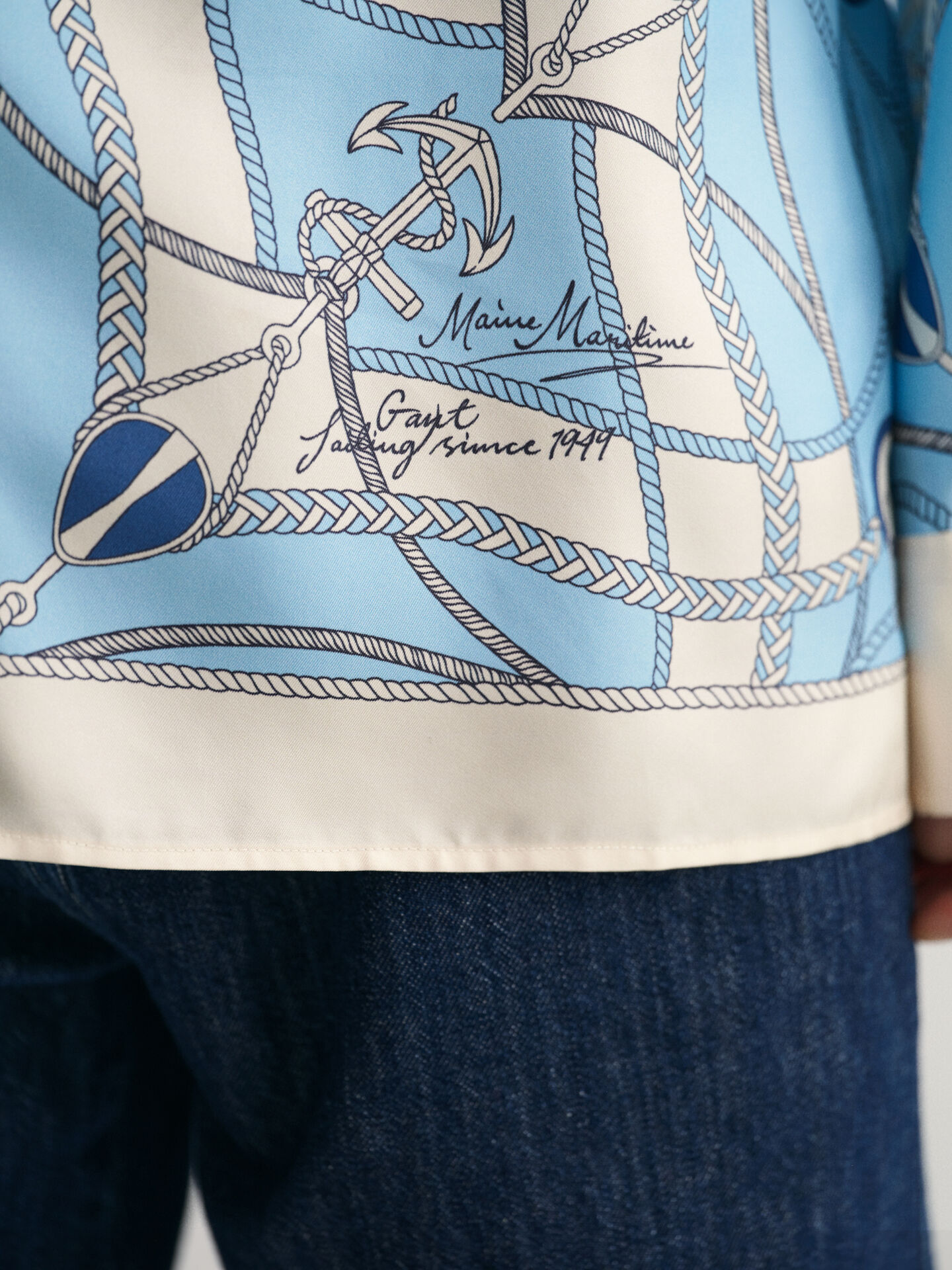 Relaxed Fit Sailing zijden hemd met print