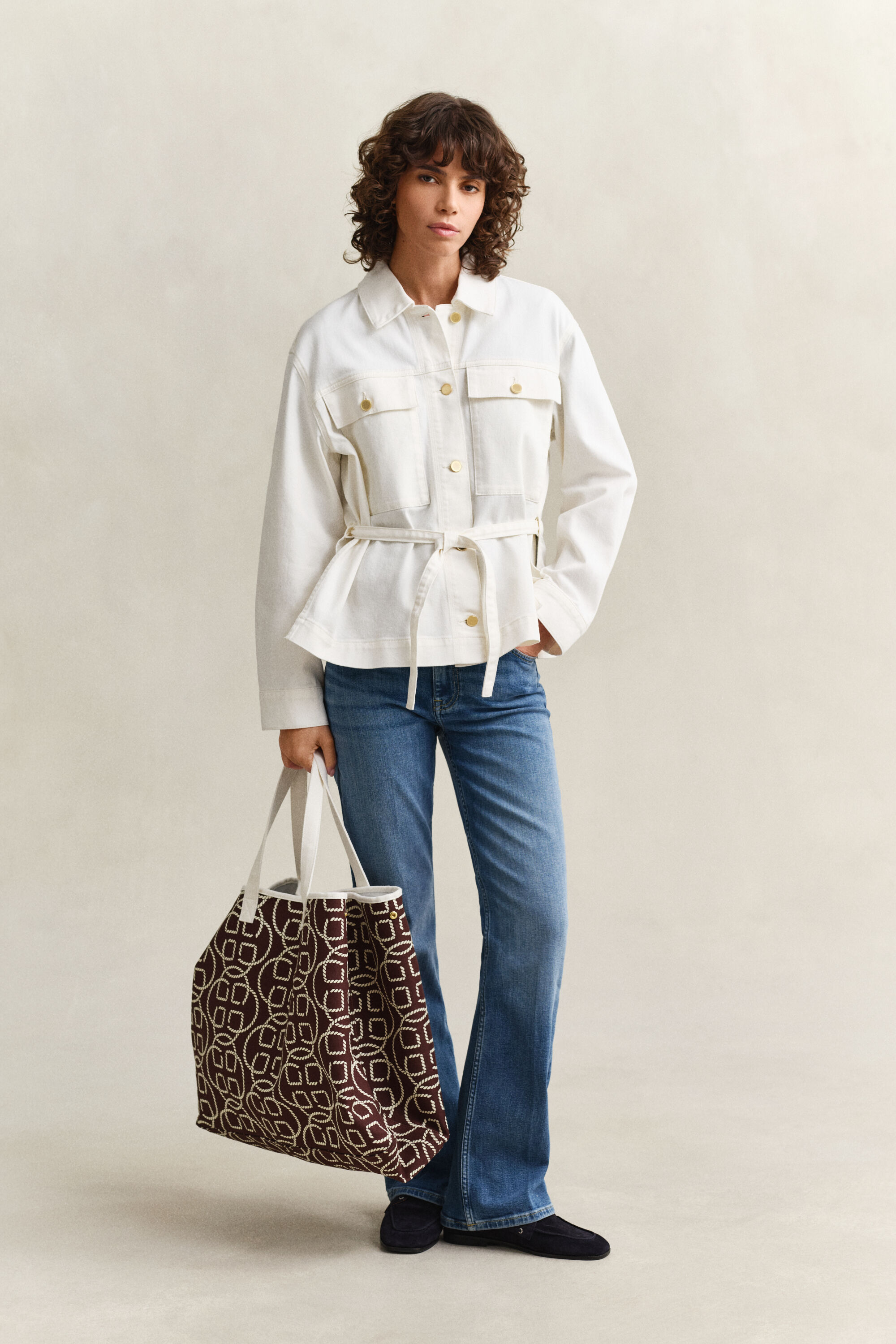 Veste en denim nouée