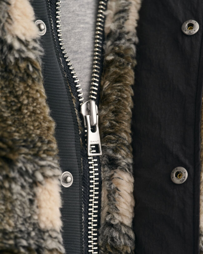 Veste zippée en polaire à carreaux