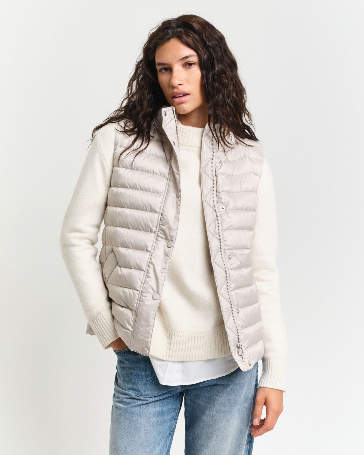 Lichte donsbodywarmer